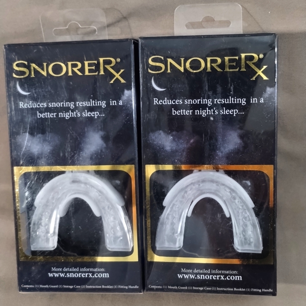 LOT OF 2 SNORERX MOUTH GUARD - FOR THE REDUCTION OF SNORING - 2 NEW AND …